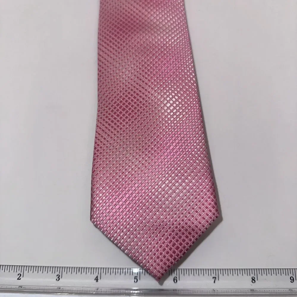 Perry Ellis‎ Portfolio Pink Polyester Neck Tie - Textured Design